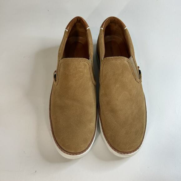 Allen Edmonds "ALPHA" Suede Men's 12 D Slip-On Casual Sneakers Tan Suede - Picture 3 of 10